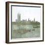 London (England), the Parliament Seen from the Quays-Leon, Levy et Fils-Framed Photographic Print