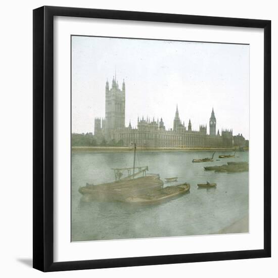 London (England), the Parliament Seen from the Quays-Leon, Levy et Fils-Framed Photographic Print