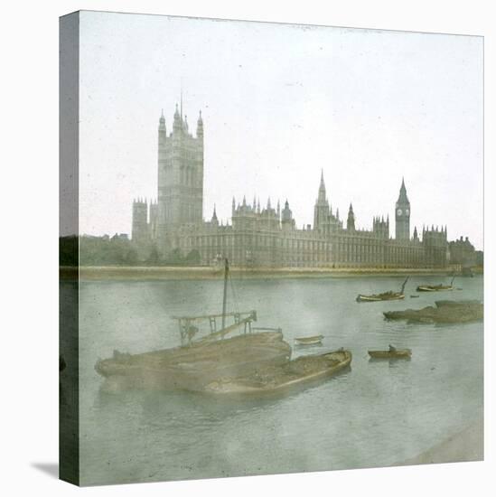 London (England), the Parliament Seen from the Quays-Leon, Levy et Fils-Stretched Canvas