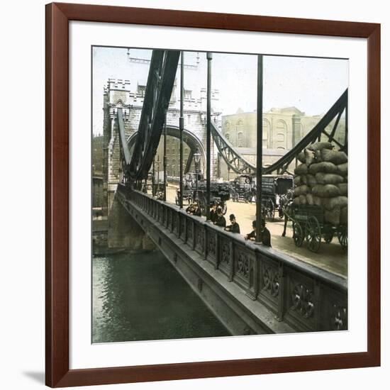 London (England), the Suspension Bridge-Leon, Levy et Fils-Framed Photographic Print