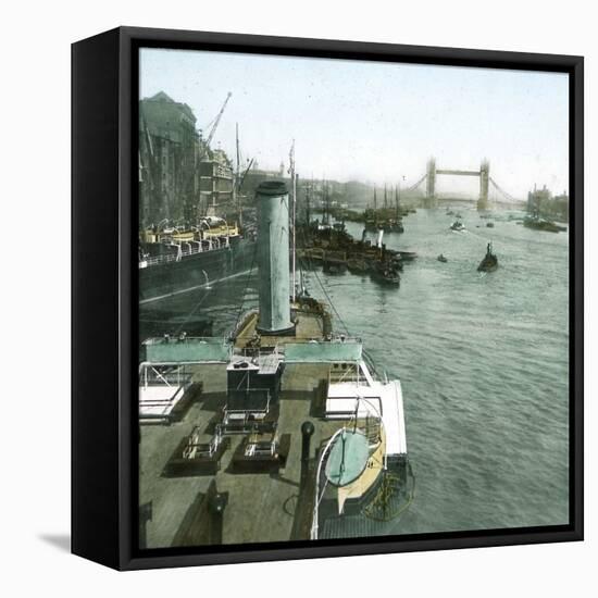 London (England), the Thames and the New Bridge-Leon, Levy et Fils-Framed Stretched Canvas