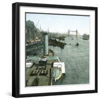 London (England), the Thames and the New Bridge-Leon, Levy et Fils-Framed Photographic Print