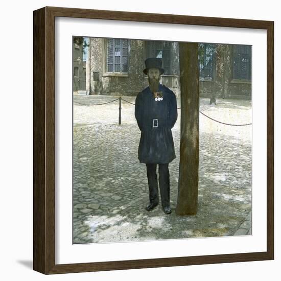 London (England), the Tower of London, a Guard (Beefeater)-Leon, Levy et Fils-Framed Photographic Print