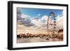 London, England the UK Skyline in the Afternoon. the London Eye on River Thames-Michal Bednarek-Framed Photographic Print