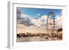 London, England the UK Skyline in the Afternoon. the London Eye on River Thames-Michal Bednarek-Framed Photographic Print