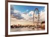 London, England the UK Skyline in the Afternoon. the London Eye on River Thames-Michal Bednarek-Framed Photographic Print