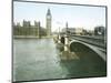 London (England), Westminster Bridge and the Parliament-Leon, Levy et Fils-Mounted Photographic Print