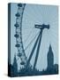 London Eye and Big Ben, South Bank, London, England-Alan Copson-Stretched Canvas