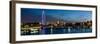 London Eye and Central London Skyline at Dusk, South Bank, Thames River, London, England-null-Framed Photographic Print