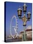 London Eye and County Hall Beside the River Thames, London, England, United Kingdom-David Hughes-Stretched Canvas