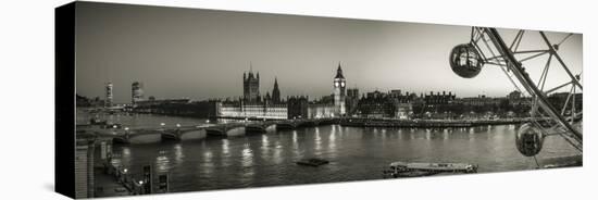 London Eye and Houses of Parliament, London, England, UK-Jon Arnold-Stretched Canvas