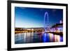 London Eye and London Cityscape in the Night, United Kingdom-anshar-Framed Photographic Print