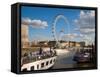 London Eye and River Thames, London, England, United Kingdom, Europe-Alan Copson-Framed Stretched Canvas