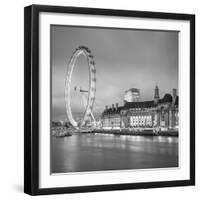 London Eye (Millennium Wheel) and Former County Hall, South Bank, London, England-Jon Arnold-Framed Premium Photographic Print