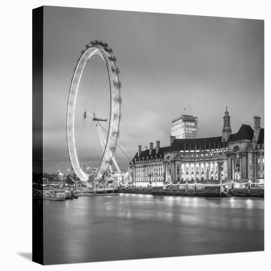 London Eye (Millennium Wheel) and Former County Hall, South Bank, London, England-Jon Arnold-Stretched Canvas