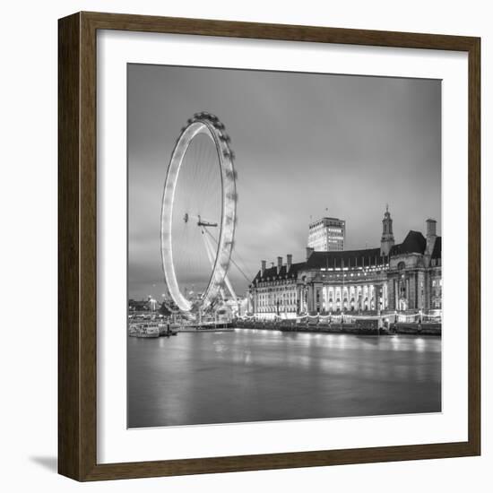 London Eye (Millennium Wheel) and Former County Hall, South Bank, London, England-Jon Arnold-Framed Photographic Print