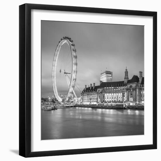 London Eye (Millennium Wheel) and Former County Hall, South Bank, London, England-Jon Arnold-Framed Photographic Print