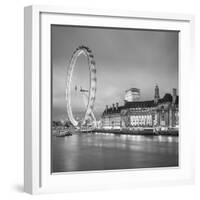 London Eye (Millennium Wheel) and Former County Hall, South Bank, London, England-Jon Arnold-Framed Photographic Print