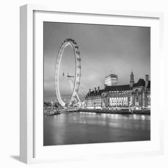 London Eye (Millennium Wheel) and Former County Hall, South Bank, London, England-Jon Arnold-Framed Photographic Print