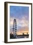 London Eye (Millennium Wheel) at sunset, London Borough of Lambeth, England, United Kingdom, Europe-Matthew Williams-Ellis-Framed Photographic Print