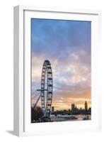 London Eye (Millennium Wheel) at sunset, London Borough of Lambeth, England, United Kingdom, Europe-Matthew Williams-Ellis-Framed Photographic Print