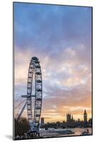 London Eye (Millennium Wheel) at sunset, London Borough of Lambeth, England, United Kingdom, Europe-Matthew Williams-Ellis-Mounted Photographic Print