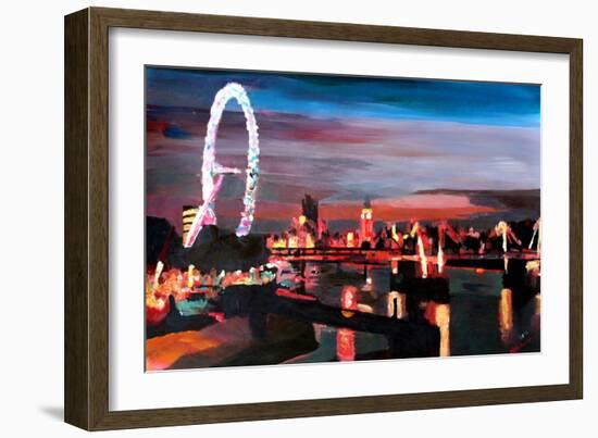 London Eye Night-Markus Bleichner-Framed Premium Giclee Print
