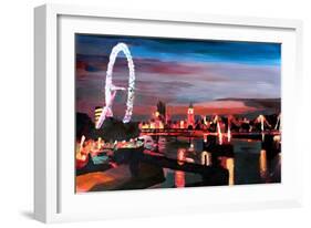 London Eye Night-Markus Bleichner-Framed Art Print