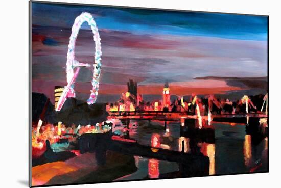 London Eye Night-Markus Bleichner-Mounted Art Print
