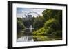 London Eye reflection on the lake in Victoria Park, United Kingdom.-Michele Niles-Framed Photographic Print