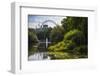 London Eye reflection on the lake in Victoria Park, United Kingdom.-Michele Niles-Framed Photographic Print