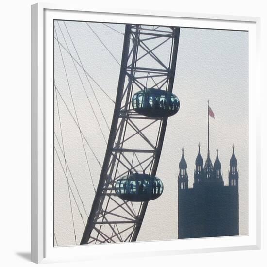 London Eye with Houses of Parliament-Tosh-Framed Premium Giclee Print