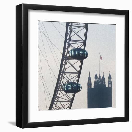 London Eye with Houses of Parliament-Tosh-Framed Art Print