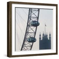 London Eye with Houses of Parliament-Tosh-Framed Art Print