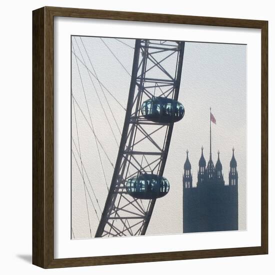 London Eye with Houses of Parliament-Tosh-Framed Art Print