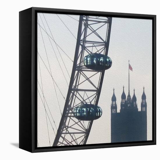 London Eye with Houses of Parliament-Tosh-Framed Stretched Canvas