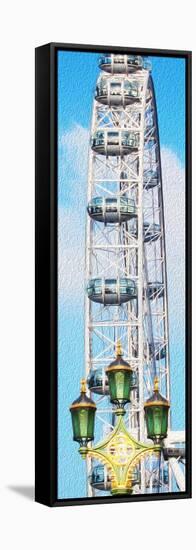 London Eye with Street Lamps-Tosh-Framed Stretched Canvas