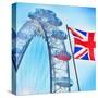 London Eye with Union jack-Tosh-Stretched Canvas