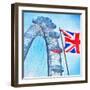 London Eye with Union jack-Tosh-Framed Art Print