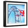 London Eye with Union jack-Tosh-Framed Art Print