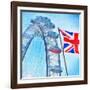 London Eye with Union jack-Tosh-Framed Art Print