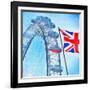 London Eye with Union jack-Tosh-Framed Art Print