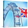 London Eye with Union jack-Tosh-Stretched Canvas