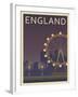 London Eye-Frk. Blaa-Framed Art Print