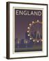 London Eye-Frk. Blaa-Framed Art Print