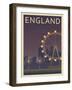 London Eye-Frk. Blaa-Framed Art Print