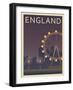 London Eye-Frk. Blaa-Framed Art Print