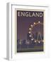 London Eye-Frk. Blaa-Framed Art Print