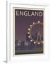 London Eye-Frk. Blaa-Framed Art Print