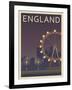 London Eye-Frk. Blaa-Framed Art Print